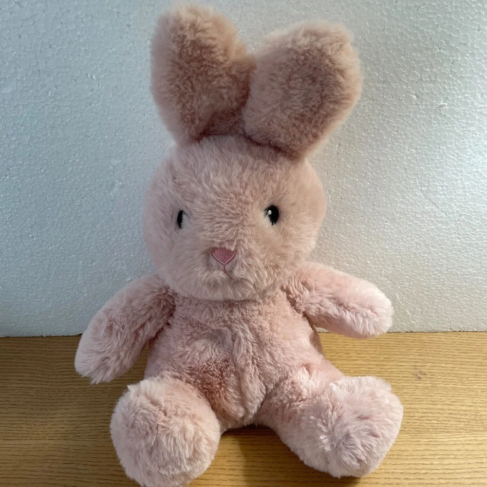 Spark Create Imagine Bunny Rabbit Rattle Plush Lovey Pink Crinkle Ears Paws 17”